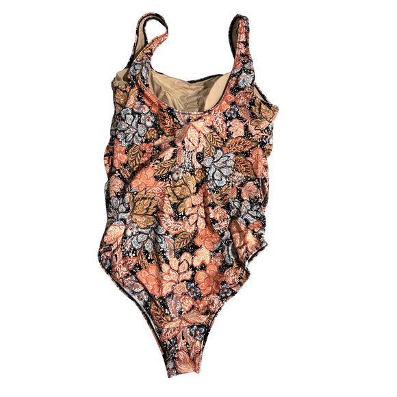 NWT A Pea In The Pod One Piece Swimsuit, Earthy Florals, Squared Neck, Sz M - Picture 2 of 4